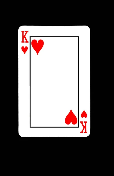King of Hearts Playing Card on Black Background — Fotografia de Stock
