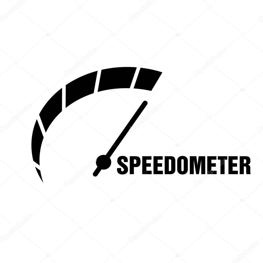 Speedometer icon illustration on white
