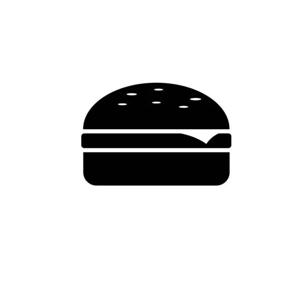 Burger Σήμα Εικονίδιο Επίπεδο Στυλ Μπιφτέκι — Φωτογραφία Αρχείου