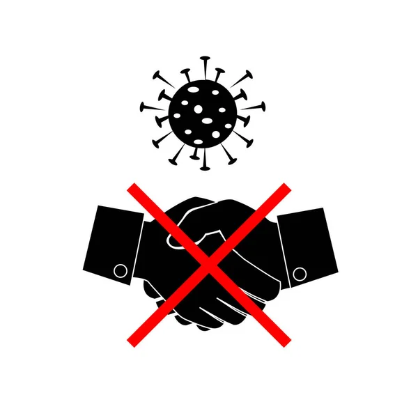 Stop Shake Hands Covid Coronavirus Prevention — Foto Stock