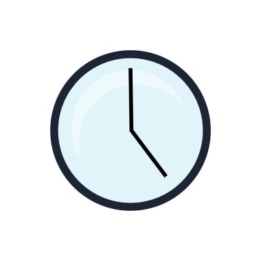 Arka planda izole edilmiş modaya uygun düz biçimdeki saat simgesi.