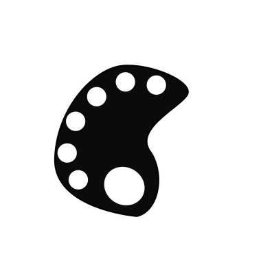 Beyaz üzerine palet ve boya fırçası ikonu çizimi