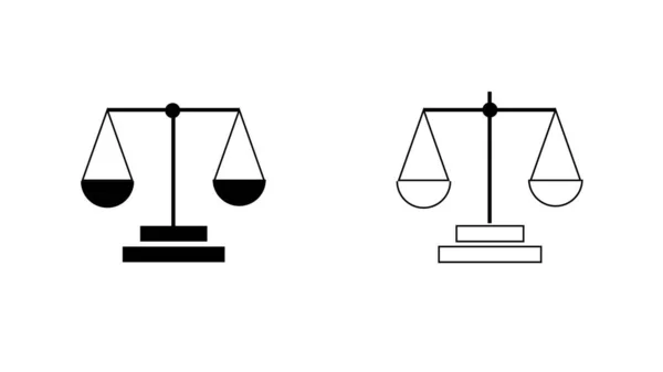 Scale Justice Simple Black Icon Isolated White — Stock Photo, Image