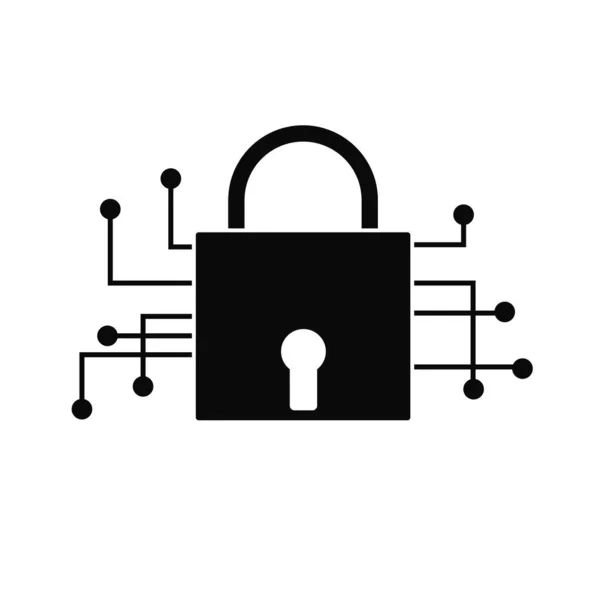 Ilustración Del Icono Seguridad Cibernética Blanco — Foto de Stock