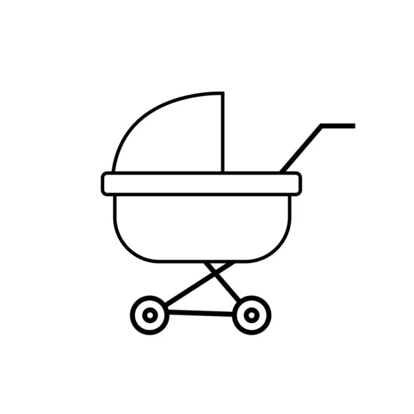 Baby Stroller Lineal Color Icon Simple Design Editable — Stock Photo, Image