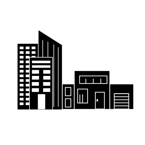 Mehrgeschossige Gebäude Glyphen Symbol Mehrfamilienhaus Silhouette Symbol Hochhaus — Stockfoto