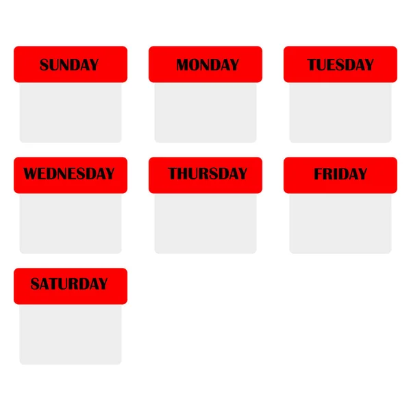 Calendar Web Buttons Days Week Days Week Badges Set Every — Stock Photo, Image