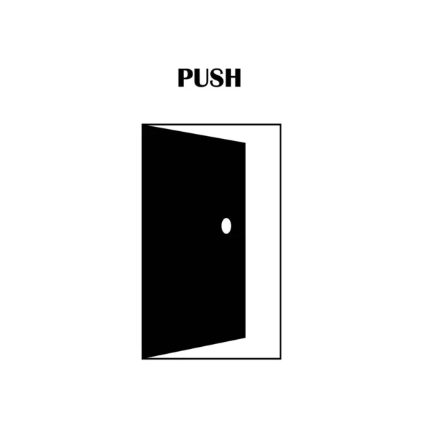Εικονίδιο Πόρτας Ώθηση Έλξη Εικονογράφηση Λευκό — Φωτογραφία Αρχείου