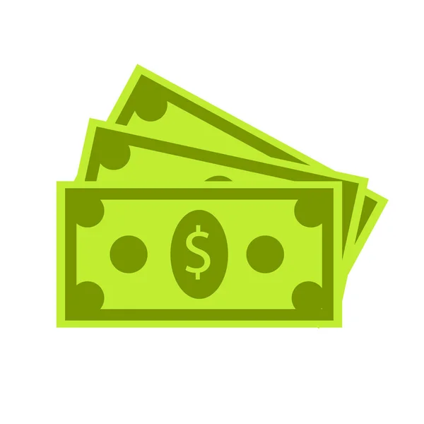 Peníze Ikona Banka Nebo Finanční Symbol Flat Design Dollar Peníze — Stock fotografie