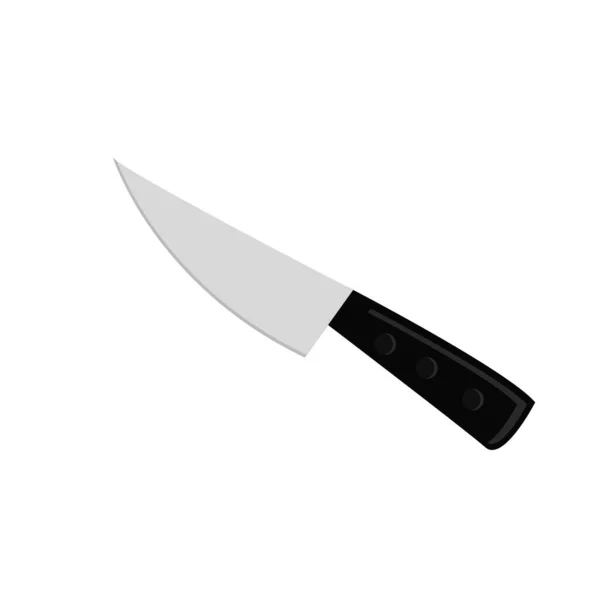 Μαχαίρι Από Ανοξείδωτο Ατσάλι Μαύρη Πλαστική Λαβή — Φωτογραφία Αρχείου