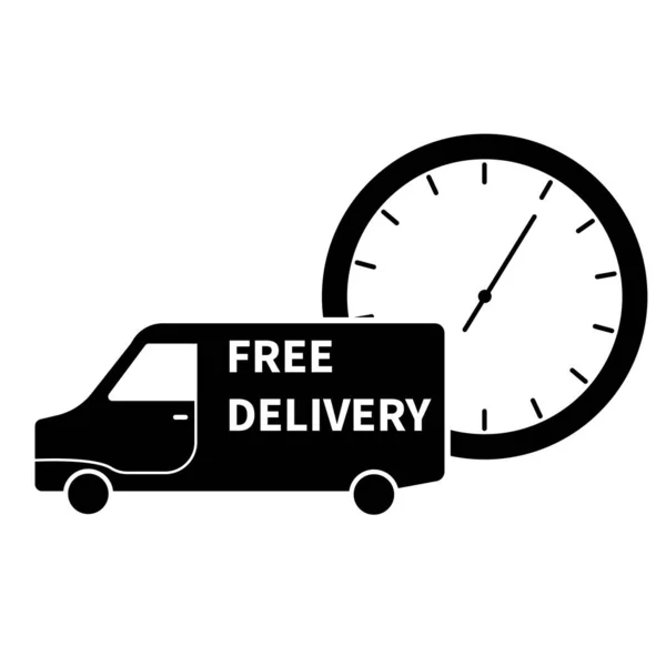 Free Delivery Badge Truck Stock Illustration — 스톡 사진
