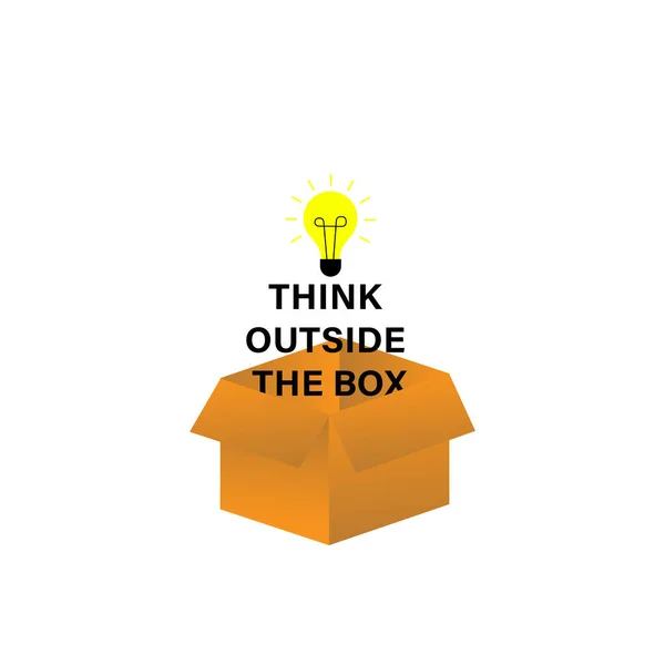 think outside the box illustration on white