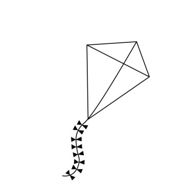 Çocuk uçurtma simgesi arka planda izole edildi. Modern düz resim, iş, pazarlama