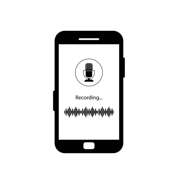 Símbolo Micrófono Teléfono Inteligente Aplicación Grabación Voz —  Fotos de Stock