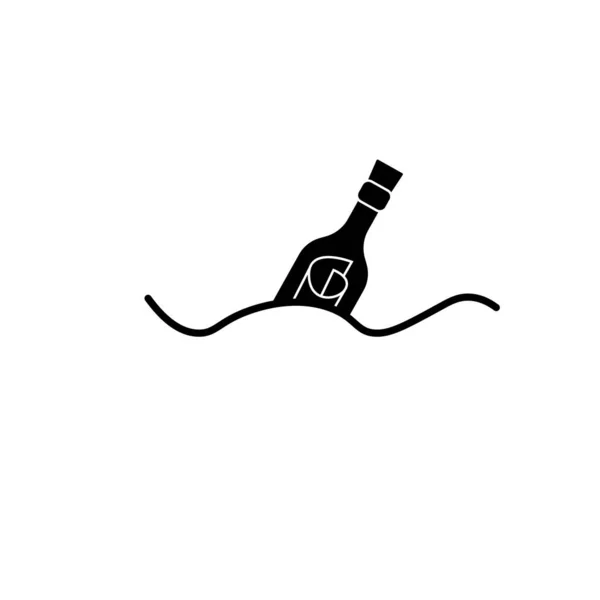 Скляна Пляшка Паперовим Рулоном Всередині Морська Пляшкова Пошта Символ Піратів — стокове фото