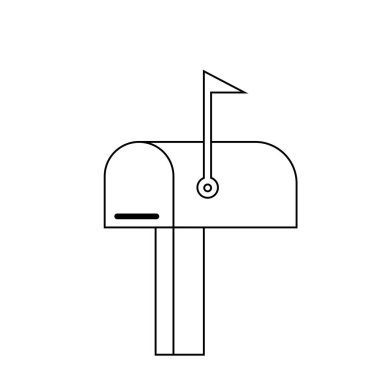 Posta kutusu simgesi son moda düz tasarım, posta kutusu simgesi