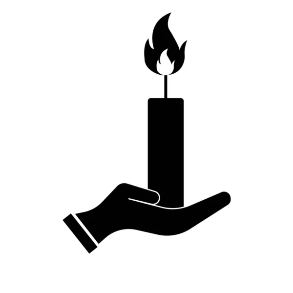 Ikona Svíčky Logo Izolované Bílém Pozadí — Stock fotografie
