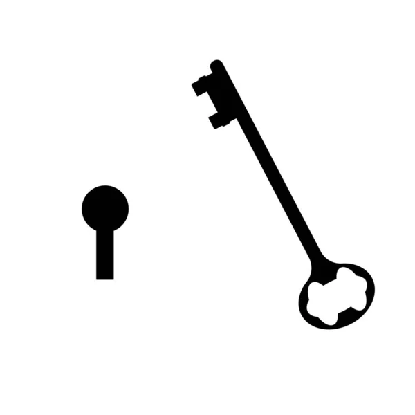 Старий Ключ Дверей Ілюстрація Ізольована Білому Тлі — стокове фото