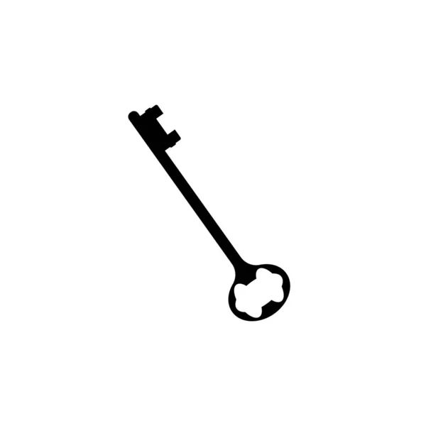 Alte Tür Schlüsselsymbol Illustration Isoliert Auf Weißem Hintergrund — Stockfoto
