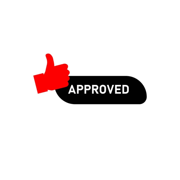 Illustration Approved Label Flag Thumbs Icon — Stock Photo, Image