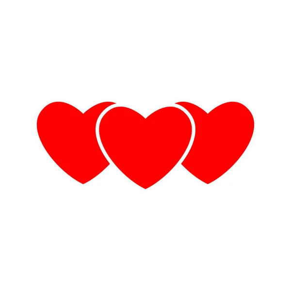 Rotes Herz Flachen Stil Isoliertes Rotes Herz — Stockfoto