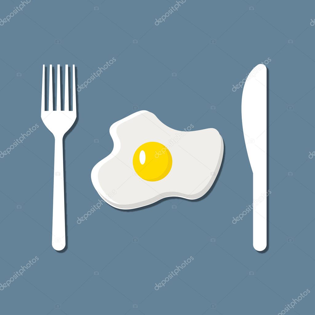 Breakfast  Spoon Fork  Knife illustration design
