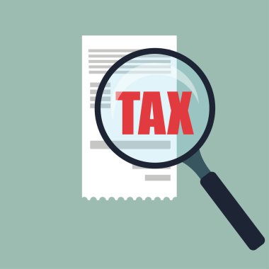 Vergi ve sarı arka plan. İş, finans, kredi, gelir, tasarruf, yatırım, takas, vergi kavramı