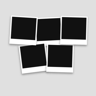 Retro photo frame in flat design style. Template.