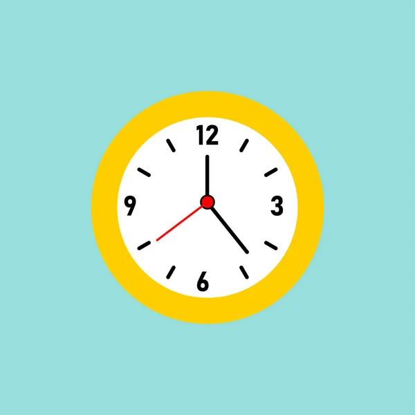 Clock icon in flat style, timer on color background.