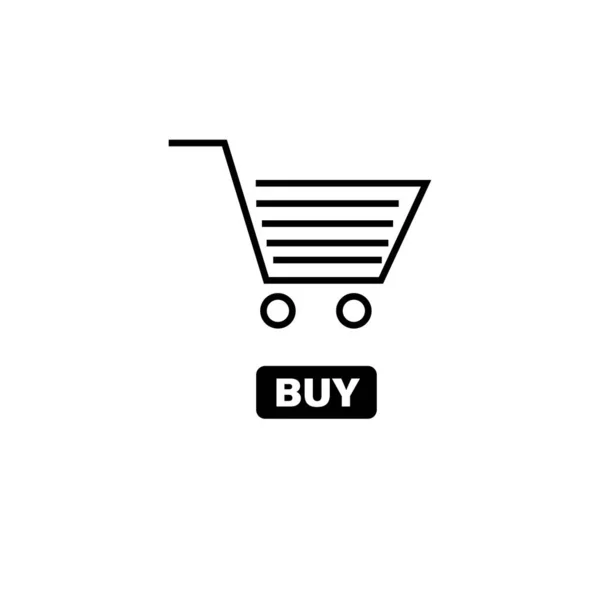 Shopping Cart Buy Now Icon Illustration White — Stockfoto