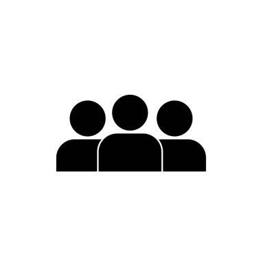 Target audience icon in flat style. Focus on people illustration 