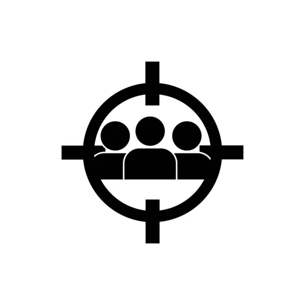 Target Audience Icon Flat Style Focus People Illustration — ストック写真