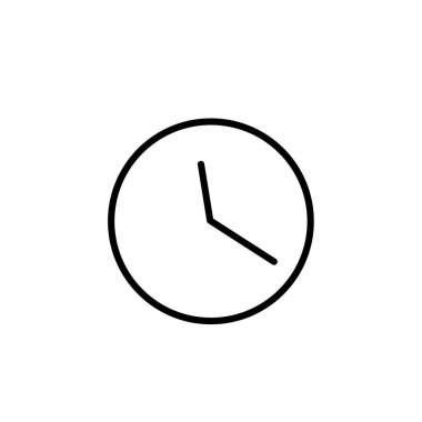 Clock icon. Time sign illustration on white 