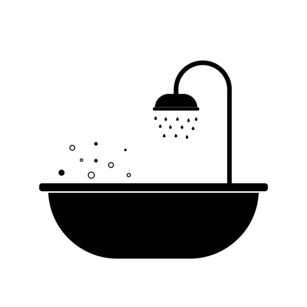 Ikoon Van Een Bad Met Een Douche Logo Van Loodgieterij — Stockfoto