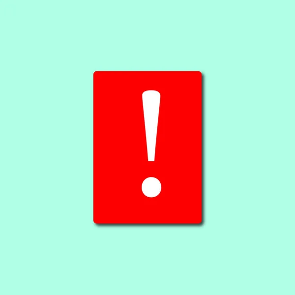 Exclamation Danger Web Icon White Background — Stock Photo, Image