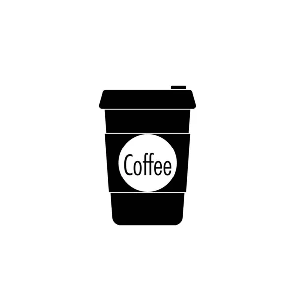 Paper Cup Filled Black Coffee White Background — Stockfoto