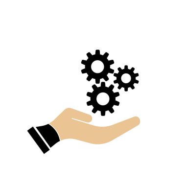 Beyaz arkaplanda kurulum ve destek simgesi izole edildi.