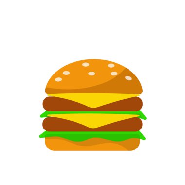 Double cheese beef burger illustration