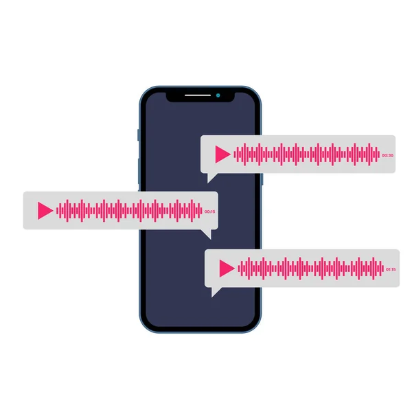 Audio messaging in modern messengers. illustration.