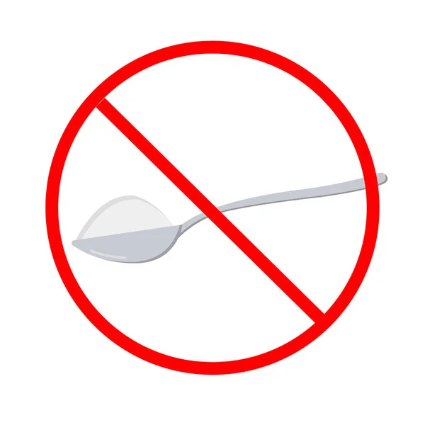 Sugar Free Icon Spoon Sugar Forbidden Illustration — Foto de Stock