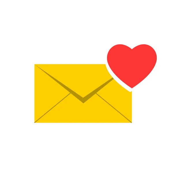Simple envelope icon and letter with heart.