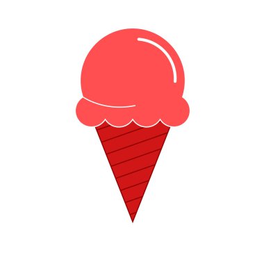 flat design ice cream cone icon illustration