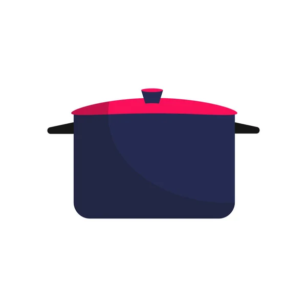 用扁平的色彩烹调平底锅图标 餐馆厨师 — 图库照片