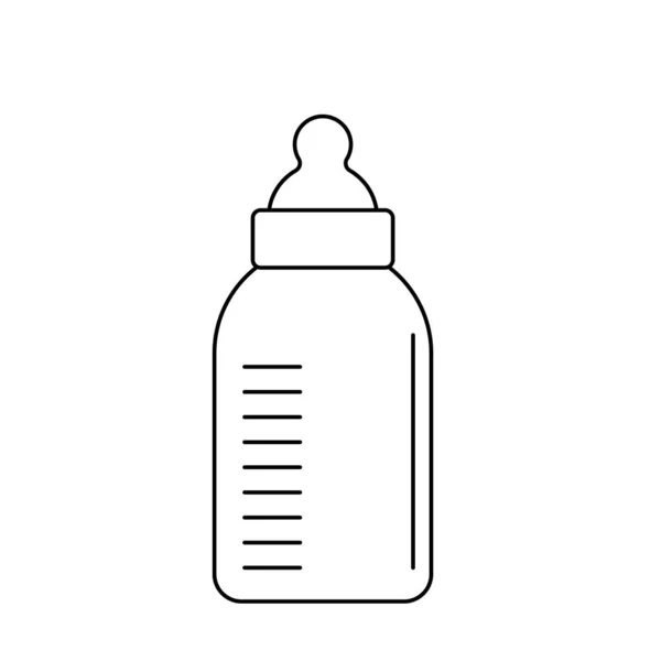 Butelka Mlekiem Żywienie Plastikowym Pojemniku Dla Noworodka — Zdjęcie stockowe