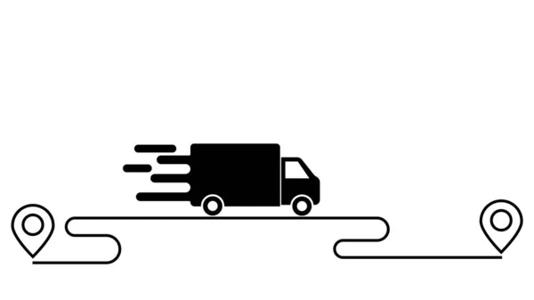 Snelle Verzending Truck Pictogram Set Een Vrachtwagenpictogram Snelle Levering Pictogram — Stockfoto