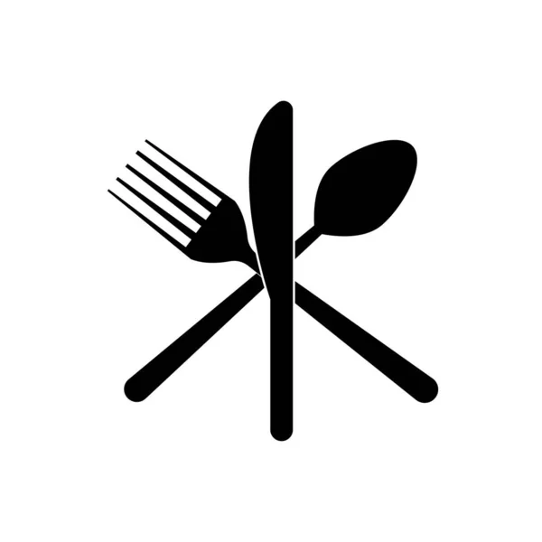 Icon Cutlery Crossed Spoon Fork Knife Restaurant Signs — Stock Photo, Image