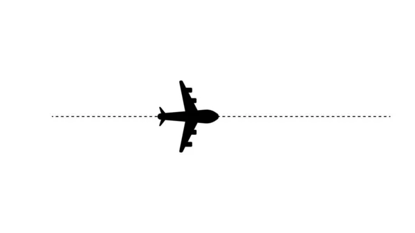 Başlangıç Noktası Olan Uçak Simgesi Logo Şablonu Uçuş Rotası — Stok fotoğraf