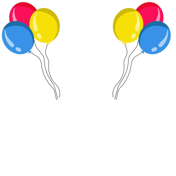 Birthday Party Balloon Icon Set Color — Stock Photo, Image