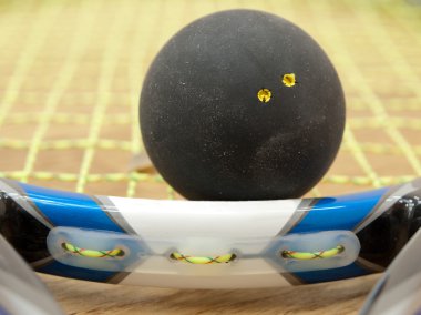 Çift sarı nokta squash topu racke