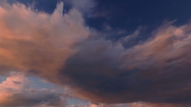 Loopbare panoramische cloudscape. zonsondergang. — Stockvideo